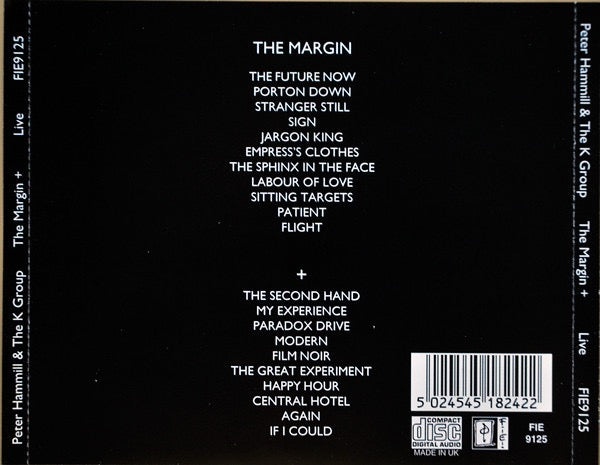 Image of Back Cover of 2xCD - VG+/VG+ - PETER HAMMILL & THE K GROUP, The Margin + (Fie! Records  ; FIE 9125, UK , Jewel Case), ,  - 2416606C