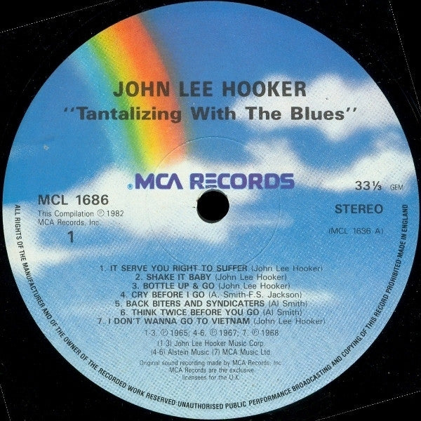 Image of Label Cover of LP - VG+/VG+ - JOHN LEE HOOKER, Tantalizing With The Blues (MCA Records  ; MCL 1686, UK 1982), ,  - 4026200E