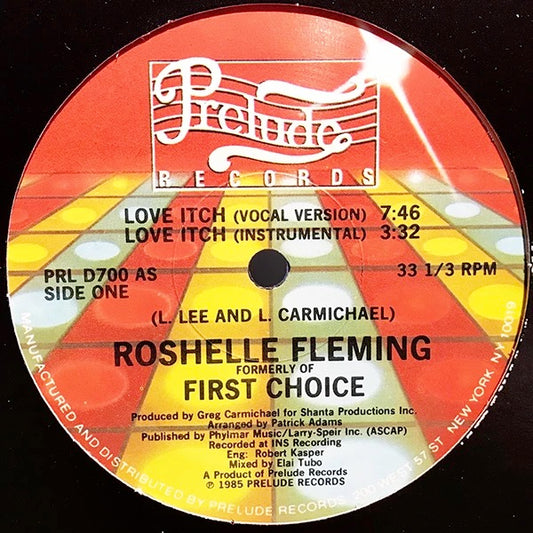 Image of Front Cover of 12" - VG/VG+ - ROSHELLE FLEMING, Love Itch (Prelude Records ; PRL D700, US 1985, Company Sleeve), ,  - 0926023E