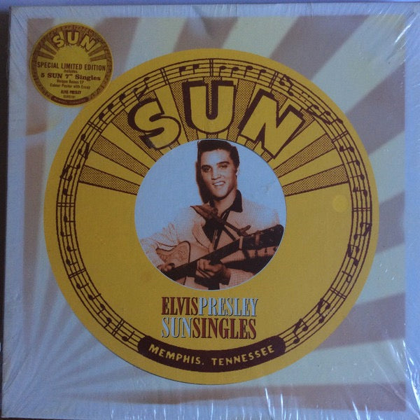 Image of Front Cover of 6x7" - VG/EX - ELVIS PRESLEY, Sun Singles (RCA ; ELVIS 101, Europe 2000 Reissue, Box Set, Insert), Records And Individual Sleeves Are EX, Box Is Torn And Repaired With Tape In Three Places,  - 3326188E
