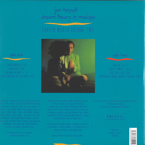 Image of Back Cover of LP - VG+/EX - JON HASSELL, Dream Theory In Malaya (Glitterbeat; GBLP 052, Germany 2017 Reissue, Gatefold, 180 Gram Vinyl, With CD), Still in hypestickered shrinkwrap.,  - 4116352C