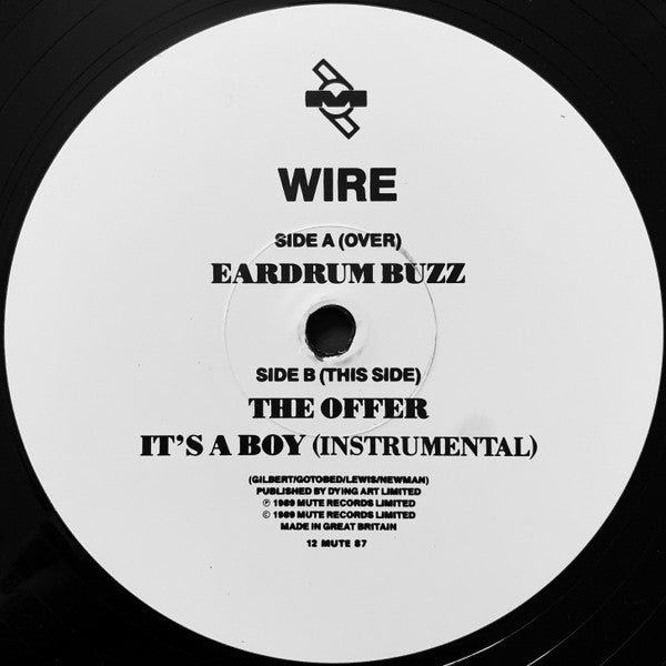 Image of Label Cover of 12" - VG/VG - WIRE, Eardrum Buzz (Mute ; 12 MUTE 87, UK 1989, Picture Sleeve), Minor discolouring to sleeve.,  - 3816190C