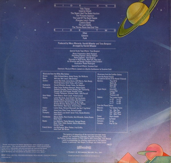 Image of Back Cover of LP - VG/VG - MECO, Music Inspired By 'Star Wars' And Other Galactic Funk (RCA Victor; XL 13043 , UK 1977), A few small creases to sleeve.,  - 3816231C