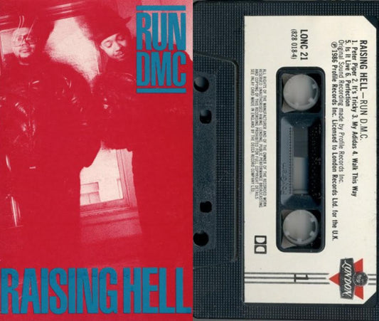 Image of Front Cover of Cassette - VG+/VG+ - RUN-DMC, Raising Hell (London Records  ; LONC 21, UK 1986), ,  - 2316002C