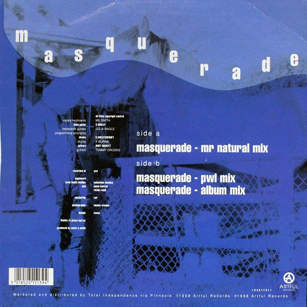 Image of Back Cover of 4944016S: 10" - THE FALL, Masquerade (Artful Records ; 10ARTFUL1, UK 1998, Picture Sleeve)   VG/VG+