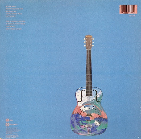 Image of Back Cover of LP - VG/VG+ - DIRE STRAITS, Brothers In Arms (Vertigo Custom Label; VERH 25, UK 1985, Non-Hype Stickered Sleeve, Inner, "MASTERDISK" Runout Both Sides. Pink Barcode), Edge Wear,  - 2446184S