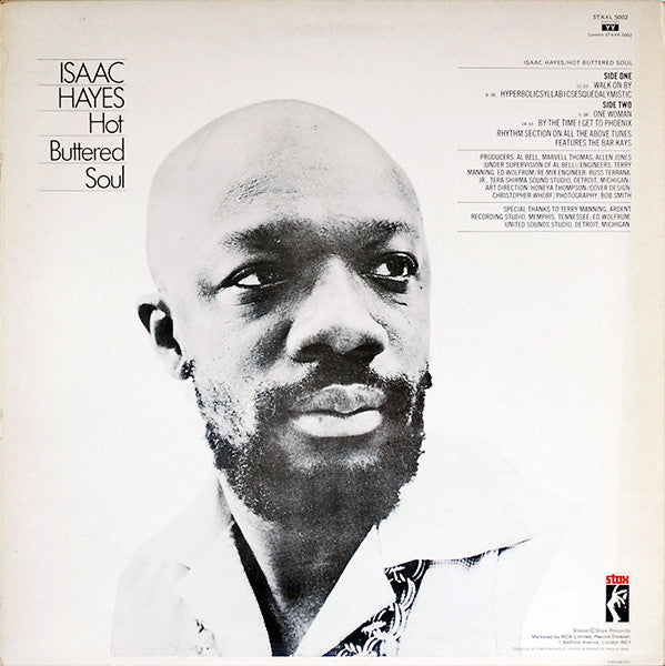 Image of Back Cover of LP - VG/VG - ISAAC HAYES, Hot Buttered Soul (Stax; STAXL5002, UK 1981 Reissue), ,  - 4246090S