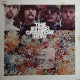 Image of Front Cover of 2444473S: LP - THE BYRDS, Greatest Hits (CBS Orange ; 63107, UK 1970s Reissue, Stereo) Creasing, light ring wear and discolouration  VG/VG+