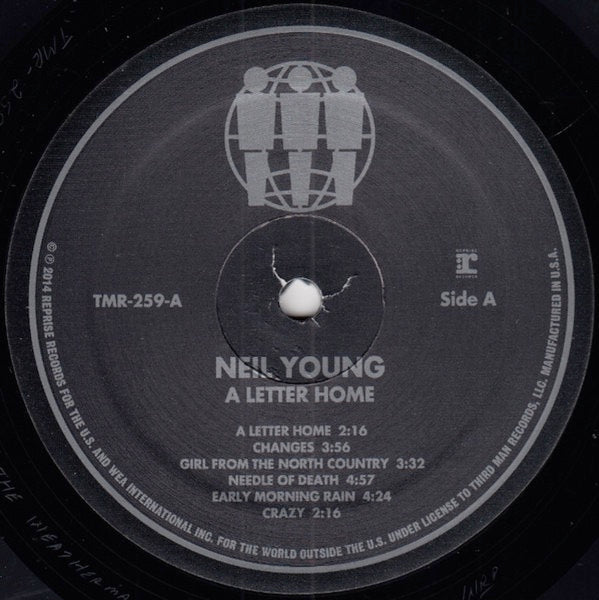 Image of Label Cover of 2xLP - VG/VG - NEIL YOUNG, A Letter Home (Reprise Records ; 1-541532, US 2014, Box Set, 2 Inners & Booklet, With 7 x Clear vinyl 6", CD & DVD), Light marks on both LPs, sticker damage on front of box,  - 3946401S