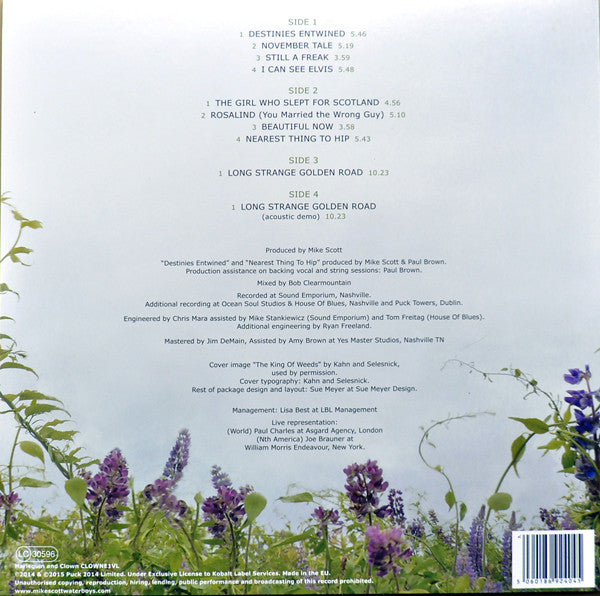 Image of Back Cover of 2xLP - VG/VG - THE WATERBOYS, Modern Blues (Harlequin And Clown ; CLOWNE1VL, Europe 2015, Insert), Strong VG - light marks, crease on lower front cover, creasing on Insert,  - 3746005S