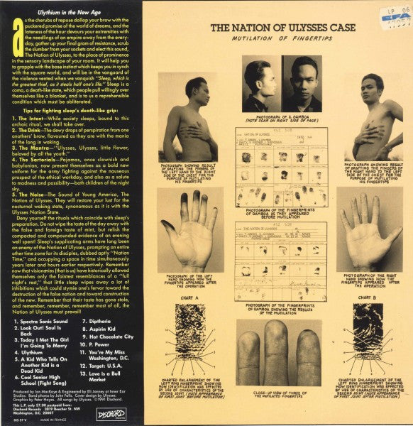 Image of Back Cover of 3215451C: LP - NATION OF ULYSSES, 13-Point Program To Destroy America (Dischord Records  ; DIS 57 V, US 1991, Inner, "Only 7$ Postpaid")   VG+/VG+