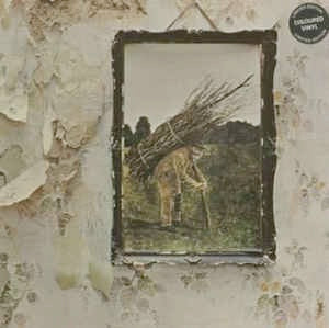 Image of Front Cover of LP - VG/VG+ - LED ZEPPELIN, Led Zeppelin IV - Untitled (Atlantic; K 50008, UK 1978 Reissue, Stickered Gatefold Sleeve, Inner, Lilac Vinyl), Lovely LP & cover. Seam split on Inner, name & date written on Inner, very light edge wear on opening edge,  - 3446360S
