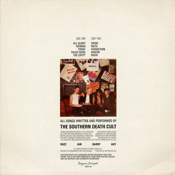 Image of Back Cover of LP - VG/VG+ - THE SOUTHERN DEATH CULT, The Southern Death Cult (Beggars Banquet; BEGA 46, UK 1983), ,  - 3126269E