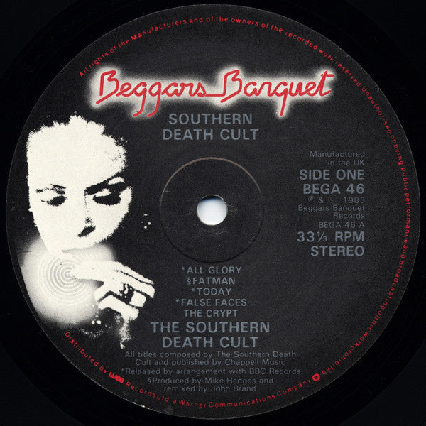 Image of Label Cover of LP - VG/VG+ - THE SOUTHERN DEATH CULT, The Southern Death Cult (Beggars Banquet; BEGA 46, UK 1983), ,  - 3126269E