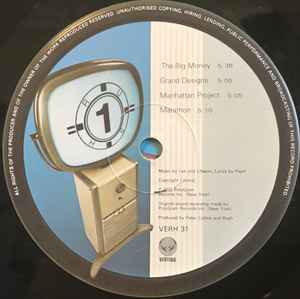 Image of Label Cover of LP - VG/VG+ - RUSH, Power Windows (Vertigo; VERHP 31 , UK 1985, Inner, MASTERDISK), Small seam split on inner. Nice clean disc.,  - 3646056S