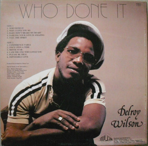 Image of Back Cover of LP - G+/G+ - DELROY WILSON, Who Done It (Third World; TDWD 8, UK 1979, Laminated Front Sleeve), Scratched on each side, only causing crackle and light popping. No skips. Edge wear,  - 2846203S
