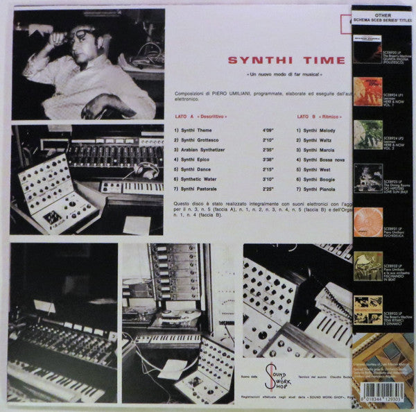 Image of Back Cover of LP - EX/EX - PIERO UMILIANI, Synthi Time (Schema; SCEB930 LP, Italy 2015 Reissue, With CD And Obi), Still In Opened Shrinkwrap,  - 1826481E