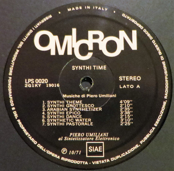 Image of Label Cover of LP - EX/EX - PIERO UMILIANI, Synthi Time (Schema; SCEB930 LP, Italy 2015 Reissue, With CD And Obi), Still In Opened Shrinkwrap,  - 1826481E