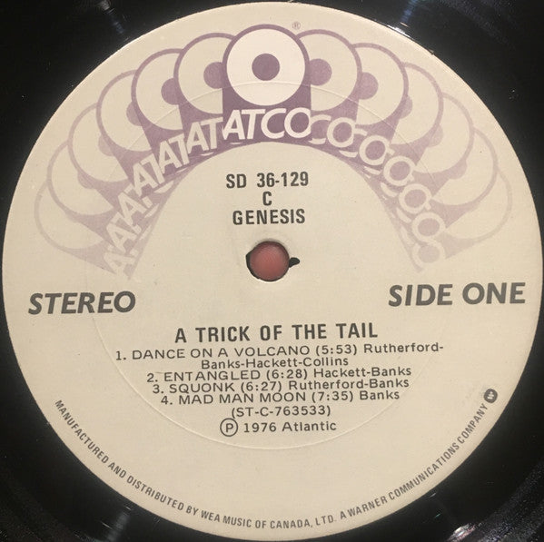 Image of Label Cover of LP - VG+/VG - GENESIS, A Trick Of The Tail (ATCO Records ; SD 36-129, Canada 1980s Reissue, Gatefold, Inner), ,  - 2226114E