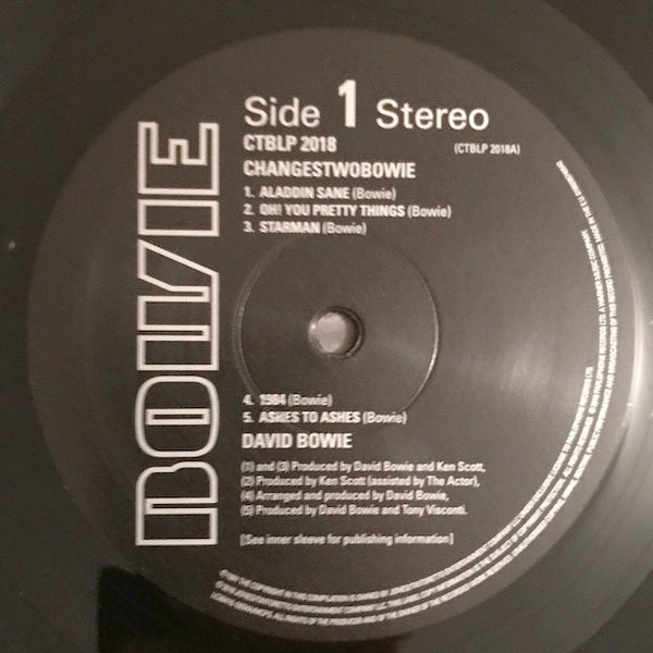 Image of Label Cover of 4224293E: LP - DAVID BOWIE, ChangesTwoBowie (Parlophone ; 0190295740542, Europe 2018 Reissue, Inner) Strong VG  VG+/VG