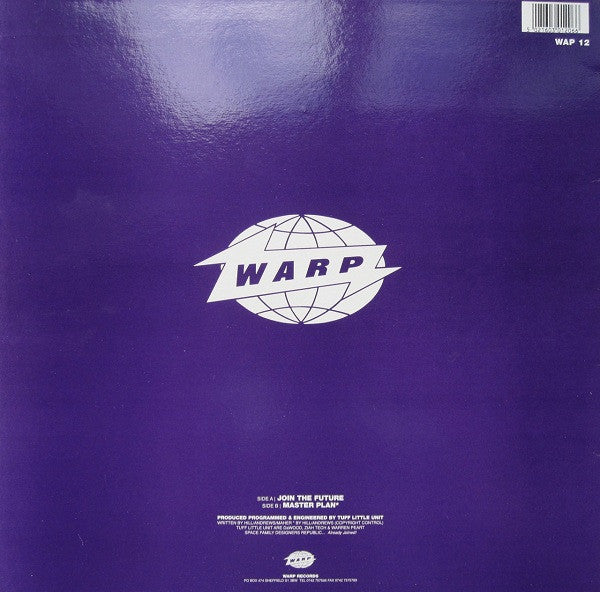 Image of Back Cover of 12" - VG/VG - TUFF LITTLE UNIT, Join The Future (Warp; WAP12, UK 1991, Company Sleeve), ,  - 2146362S