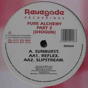 Image of Front Cover of 4314078C: 12" - SHOGUN, Pure Alchemy (Part 2) (Renegade Recordings ; RR004, UK 1995, Company Sleeve) Very nice clean copy, light marks only, company sleeve is also very nice  VG+/VG+