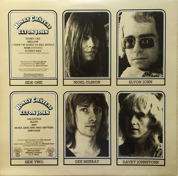 Image of Back Cover of LP - VG+/VG+ - ELTON JOHN, Honky Ch teau (DJM Records; DJLPH 423, UK 1972, Textured Gatefold Sleeve, Translucent purple when held up to the light, No Stereo Under Cat No On Label, Made in England at Bottom Of Label), ,  - 4026191E