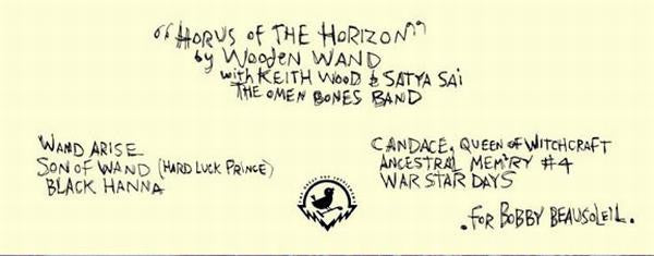 Image of Back Cover of 10" - VG+/VG+ - WOODEN WAND & THE OMEN BONES BAND, Horus Of The Horizon (The Great Pop Supplement ; gps24, UK 2007, Insert, Limited Edition), , US Psych/Folk - 1026434E