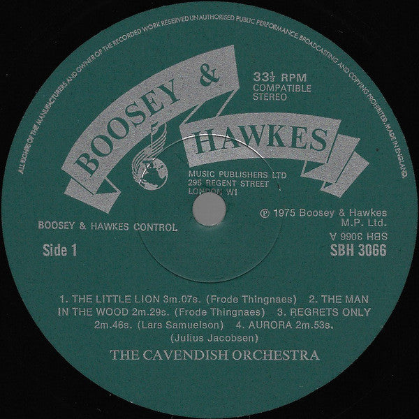 Image of Label Cover of 4644301S: LP - THE CAVENDISH ORCHESTRA, Recorded Music For Film, Radio & Television (Boosey & Hawkes ; SBH 3066, UK 1975, Laminated Sleeve) Edge and Ring Wear  VG/VG+