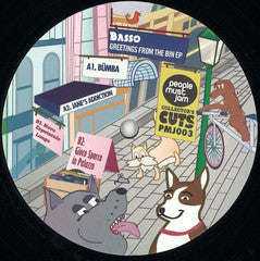 Image of Front Cover of 4825232E: 12" - BASSO, Greetings From the Bin EP (People Must Jam ; PMJCC03, Australia 2018, Plain Sleeve)   /VG
