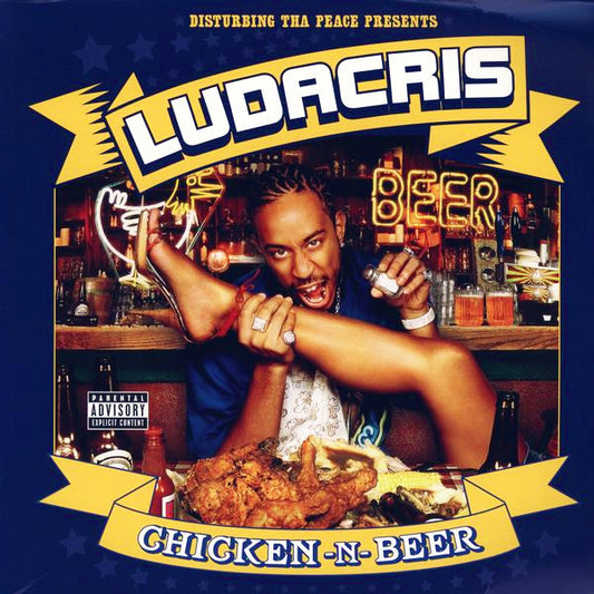Image of Front Cover of 2xLP - VG/VG - LUDACRIS, Chicken -N- Beer (Def Jam South  ; B0000930-01, US 2003, Picture Sleeve, Insert), Mark across side A not effecting play. Plays well above grade. Light creasing on sleeve & evidence of small previous price sticker.,  - 3726245E