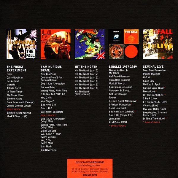Image of Back Cover of 5xCD - VG+/VG - THE FALL, 5 Albums (Beggars Banquet; BBQCD 2101, UK & Europe 2013, Clamshell Box Set, Booklet), ,  - 3216218C