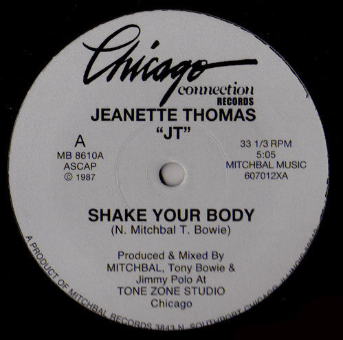 Image of Front Cover of 12" - /VG+ - JEANETTE THOMAS, Shake Your Body (Chicago Connection Records; MB 8610, UK 2009), 2009 Reissue,  - 0926305E
