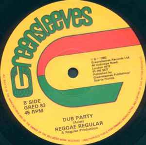 Image of Back Cover of 12" - VG/VG - REGGAE REGULAR & CLINT EASTWOOD, House Party (Greensleeves Records; GRED 83, UK 1982, Company Sleeve), Writing on label. VG copy & sleeve,  - 4026097E