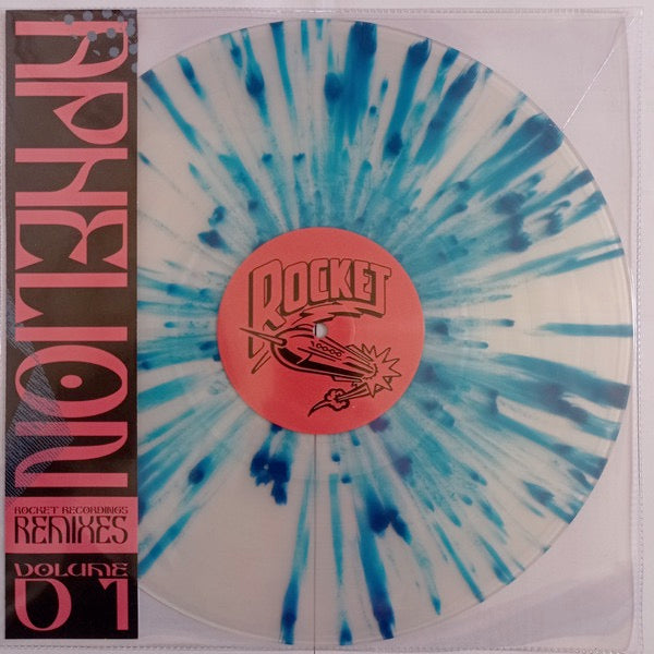 Image of Front Cover of LP - VG+/VG+ - VARIOUS, Aphelion Volume 1 (Rocket Recordings ; LAUNCH230, UK 2021, Clear PVC Sleeve, Clear/Blue Splatter Vinyl With Obi. Limited To 500), ,  - 2146271S