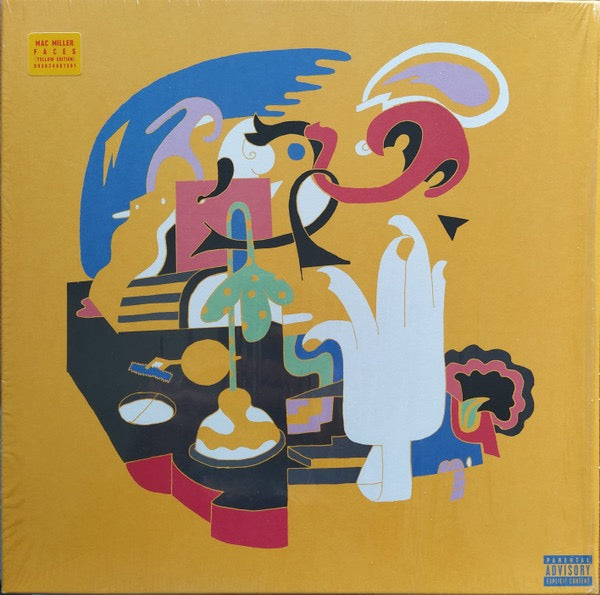 Image of Front Cover of 3xLP - EX/VG+ - MAC MILLER, Faces (Warner Records; 0093624881391, US 2021 Reissue, 3 Inners, Yellow Vinyl), Still In Opened Shrinkwrap With Hype Sticker,  - 2316013C