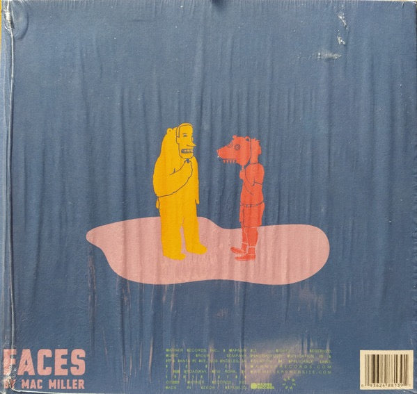 Image of Back Cover of 3xLP - EX/VG+ - MAC MILLER, Faces (Warner Records; 0093624881391, US 2021 Reissue, 3 Inners, Yellow Vinyl), Still In Opened Shrinkwrap With Hype Sticker,  - 2316013C