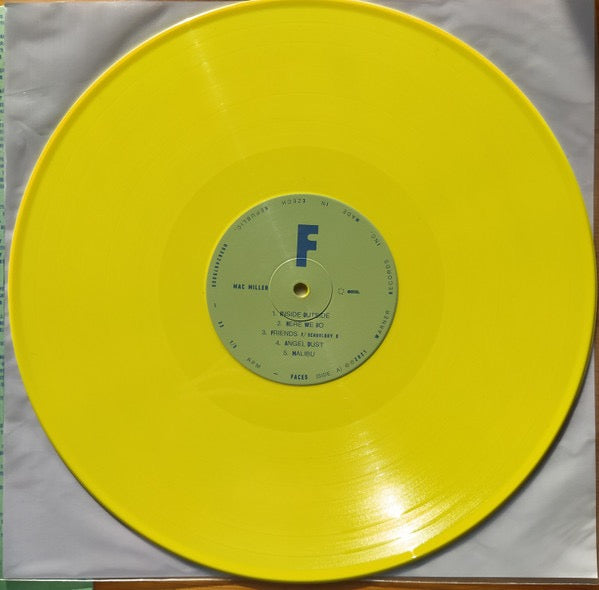 Image of Label Cover of 3xLP - EX/VG+ - MAC MILLER, Faces (Warner Records; 0093624881391, US 2021 Reissue, 3 Inners, Yellow Vinyl), Still In Opened Shrinkwrap With Hype Sticker,  - 2316013C