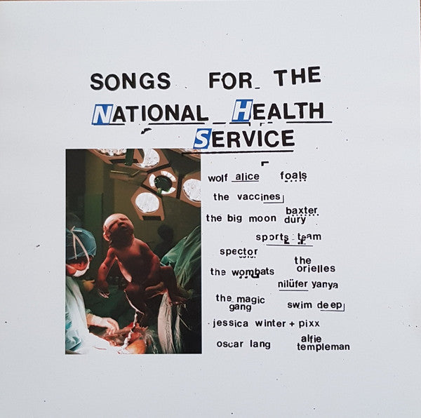 Image of Front Cover of 5024147E: LP - VARIOUS ARTISTS, Songs For The National Health Service (Blood Records; BLOOD 017, UK 2020, Blue Inner, Blue Vinyl.)   VG+/VG+