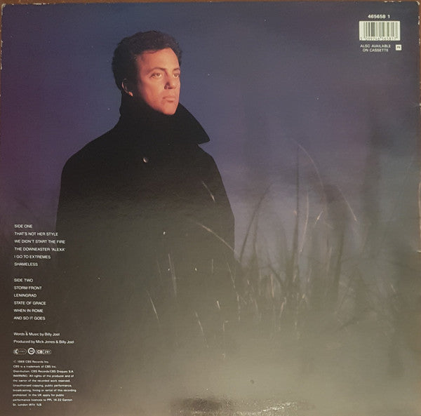 Image of Back Cover of LP - VG+/EX - BILLY JOEL, Storm Front (CBS ; 465658 1, UK 1989, Inner), Opened instore, still in shrinkwrap with hype sticker, corner crease,  - 4246120S
