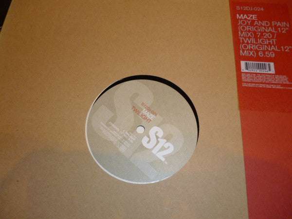 Image of Front Cover of 12" - VG/VG - MAZE FEATURING FRANKIE BEVERLY, Joy And Pain / Twilight (S12 ; S12DJ-024, UK 2001, Embossed Die Cut Sleeve), Hairlines, Still In Opened Shrinkwrap, light wear to opened edge,  - 3346169S