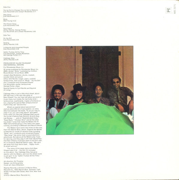 Image of Back Cover of LP - VG/EX - THE METERS, Cabbage Alley (Reprise Records ; MS 2076, US 2000s Reissue, Glossy Sleeve), Light blemish on spine & lightest of ringwear.,  - 4446102S