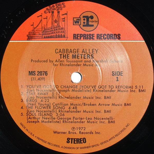Image of Label Cover of LP - VG/EX - THE METERS, Cabbage Alley (Reprise Records ; MS 2076, US 2000s Reissue, Glossy Sleeve), Light blemish on spine & lightest of ringwear.,  - 4446102S