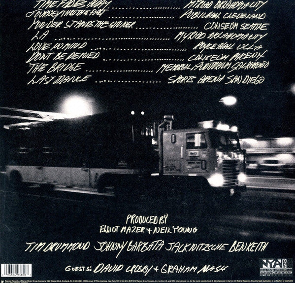 Image of Back Cover of LP - VG+/VG+ - NEIL YOUNG, Time Fades Away (Reprise; 0093624938507, UK 2016 Reissue, Poster), Rough Trade price sticker on inner . ,  - 0526318E