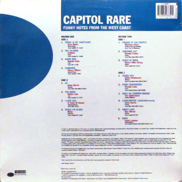 Image of Back Cover of 2xLP - VG/VG - VARIOUS, Capitol Rare (Blue Note; B1 29865, UK 1994, Picture Sleeve), ,  - 3226094E