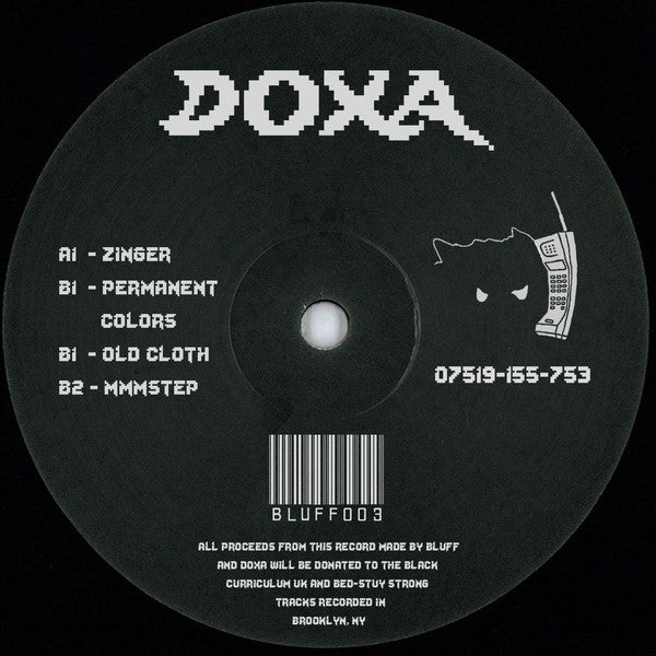 Image of Front Cover of 4944130S: 12" - DOXA, BLUFF003 (Bluff Records (4) ; BLUFF003, UK 2020)   /VG+