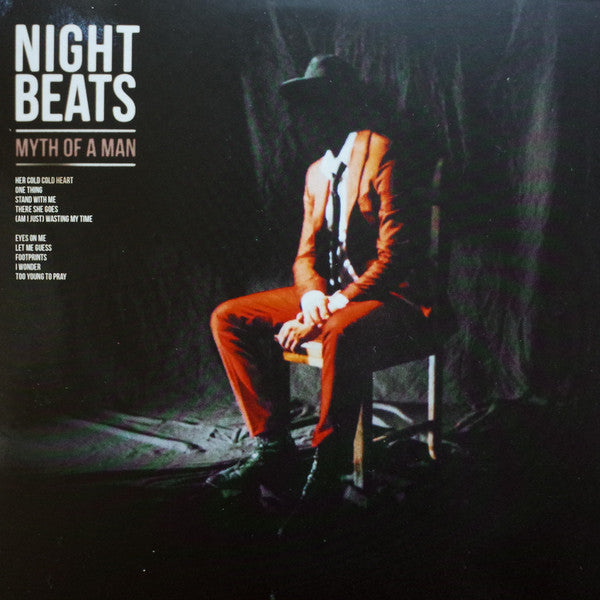 Image of Front Cover of LP - VG+/VG+ - NIGHT BEATS, Myth Of A Man (Heavenly ; HVNLP154C, USA & Europe 2019, Pasteback Sleeve, Inner, Red Vinyl), Still In Opened Shrinkwrap With Hype Sticker,  - 1646009S