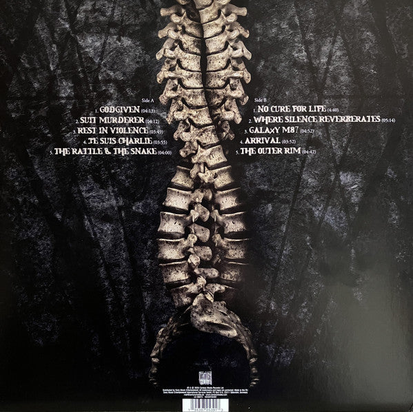 Image of Back Cover of 0646004S: LP - BONDED, Rest In Violence (Century Media ; 19439705391, Germany 2020, Insert & Black Inner, Members of Sodom & Assassin. 180 Gram Vinyl.) Still in hype stickered shrinkwrap.  VG+/VG+