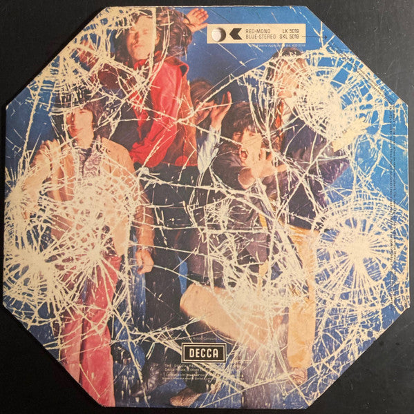 Image of Back Cover of 5144009S: LP - THE ROLLING STONES, Through The Past, Darkly (Big Hits Vol. 2) (Decca Blue Boxed; SKL 5019, UK 1969, Die Cut Octagonal, Die Cut Octagonal Stereo Indicator Inner, Stereo) Just a couple of hairlines, edge wear, Stereo inner very clean  VG/VG+