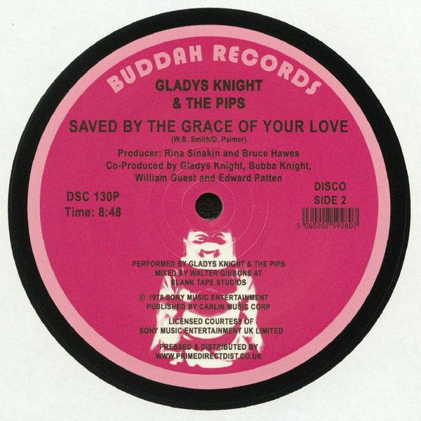 Image of Back Cover of 4044420S: 12" - GLADYS KNIGHT & THE PIPS, It's A Better Than Good Time / Saved By The Grace Of Your Love (Buddah Records ; DSC130P, UK 2017 Reissue, Plain Sleeve)   /VG+